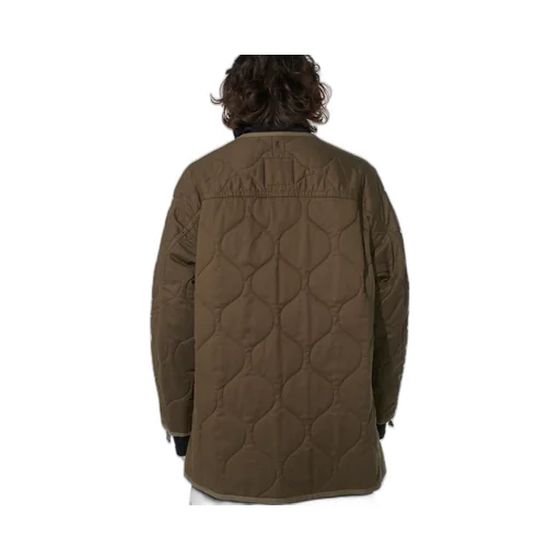 Cotton Twill Hooded Coat With Padded Liner