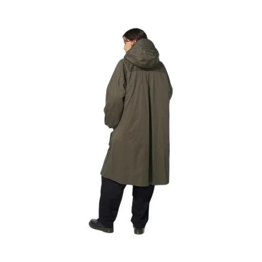 Cotton Twill Hooded Coat With Padded Liner