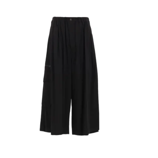 Cotton Twill Cargo Culotte Pants