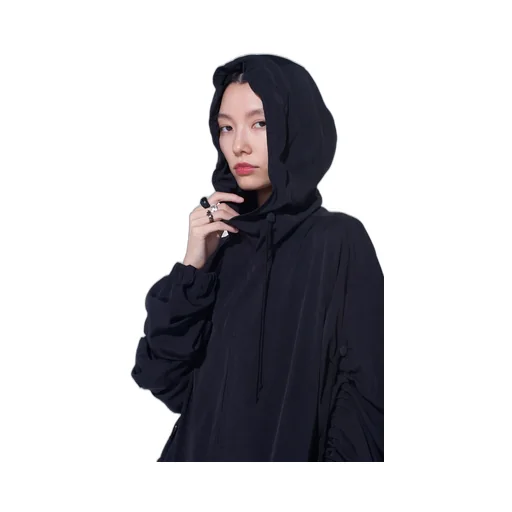 Crepe De Chine Shirring Mountain Parka