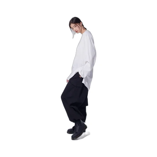 Cotton Twill Wide Sarouel Pants