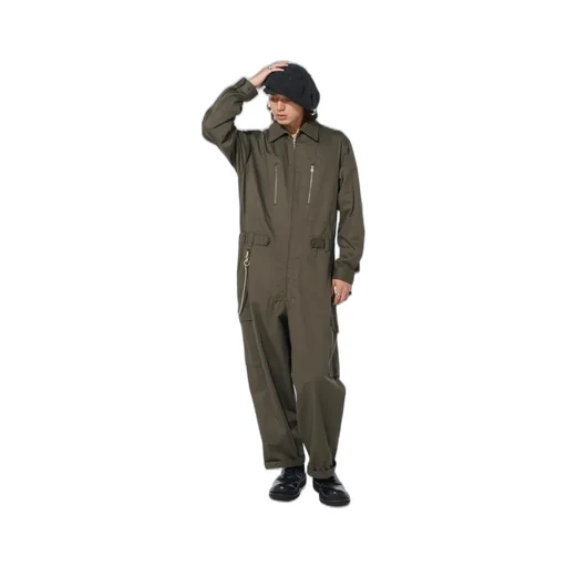 Cotton Twill 6-Pocket Zip-Up Jumpsuit