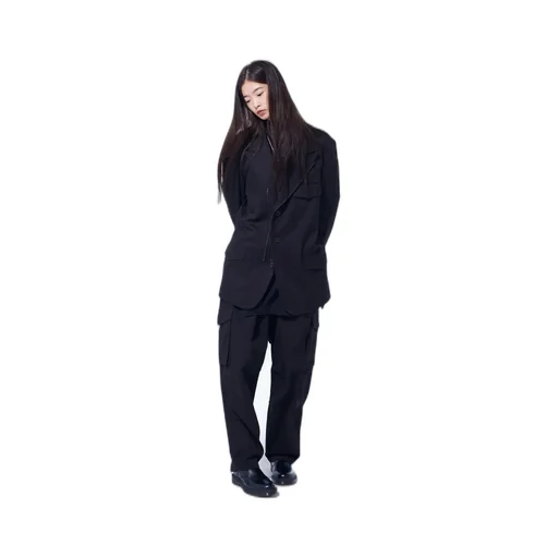 Cotton Twill Peaked Lapel Tailored Jacket