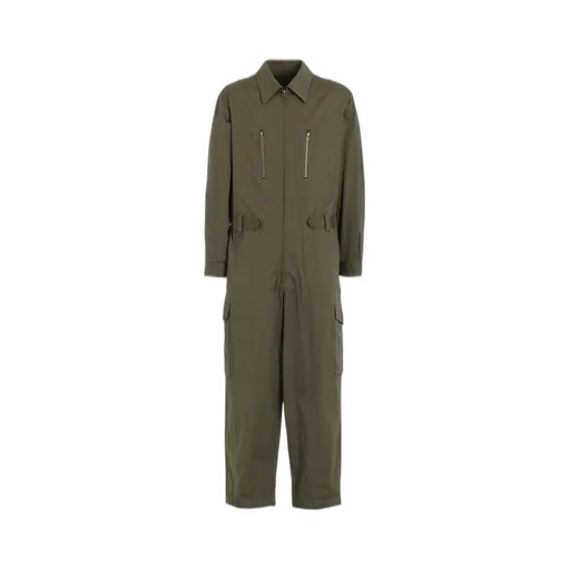 Cotton Twill 6-Pocket Zip-Up Jumpsuit