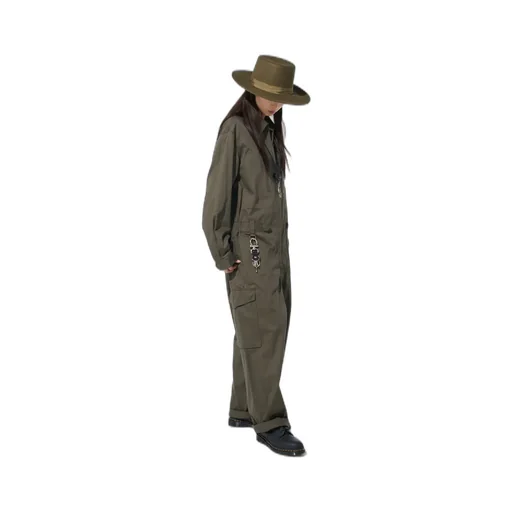 Cotton Twill 6-Pocket Zip-Up Jumpsuit