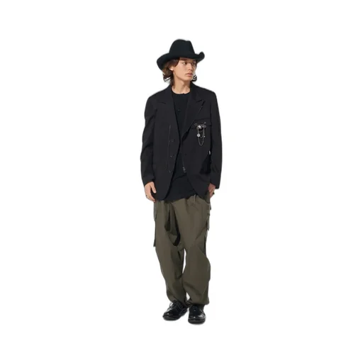 Cotton Twill Peaked Lapel Tailored Jacket