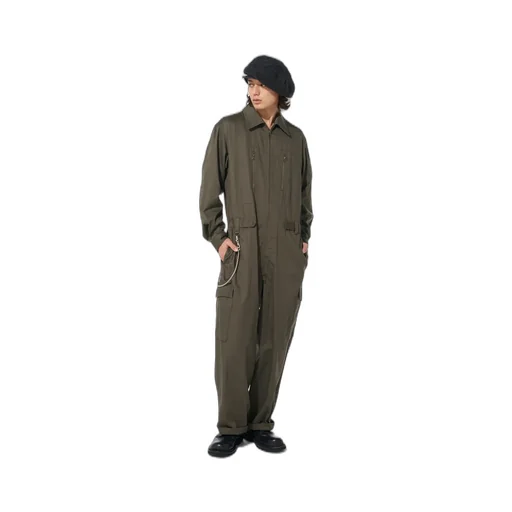 Cotton Twill 6-Pocket Zip-Up Jumpsuit