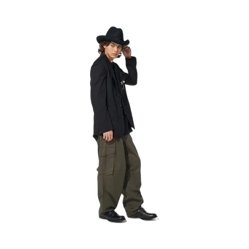 Cotton Twill Peaked Lapel Tailored Jacket
