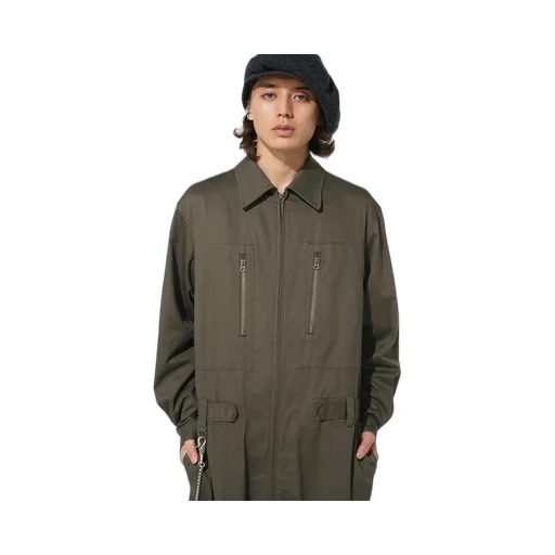 Cotton Twill 6-Pocket Zip-Up Jumpsuit