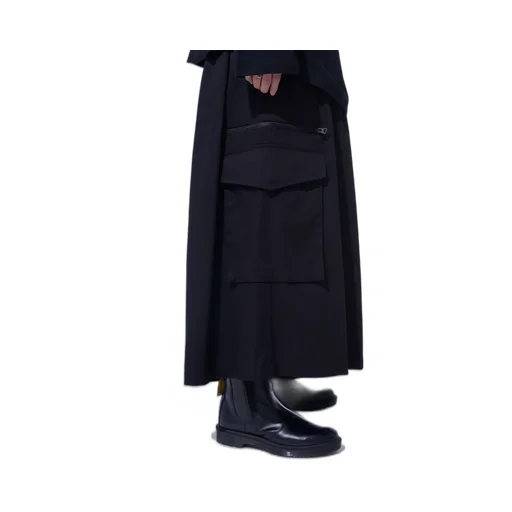 Cotton Twill Cargo Culotte Pants