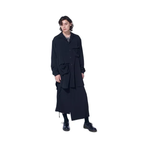 Crepe De Chine Shirring Drape Skirt