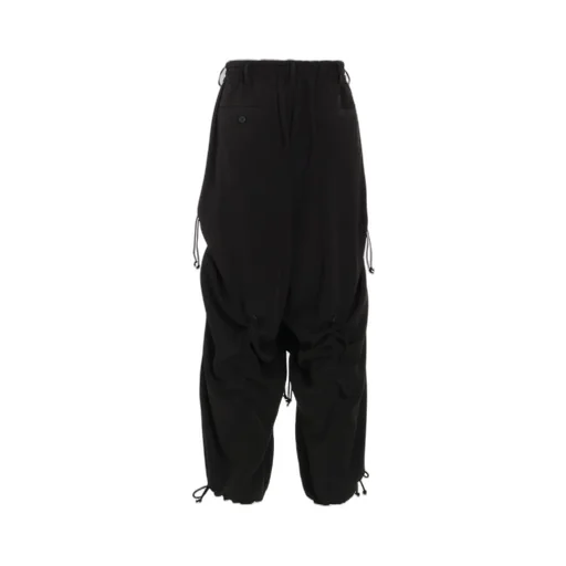 Crepe De Chine Shirring Wide Pants