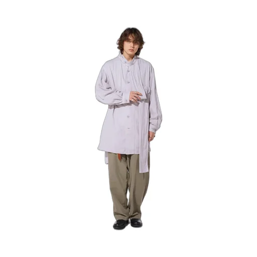 Double Gauze Band Collar Stole Shirt