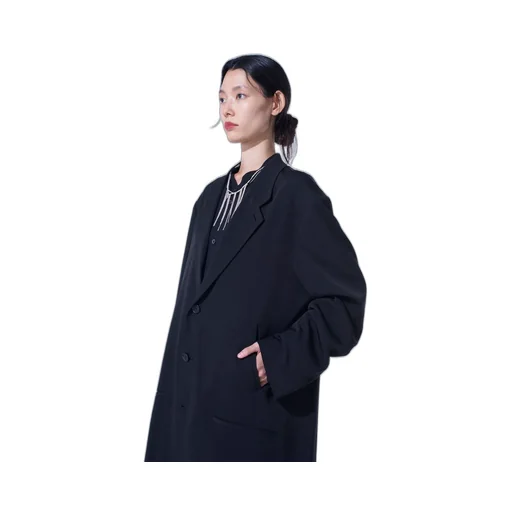 Crepe De Chine Long Tailored Jacket