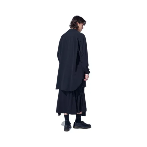 Crepe De Chine Shirring Pockets Shirt