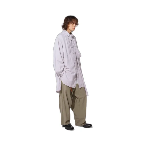 Double Gauze Band Collar Stole Shirt