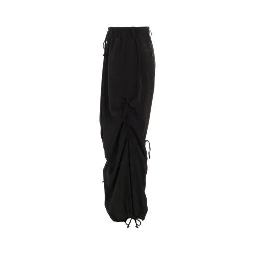 Crepe De Chine Shirring Wide Pants