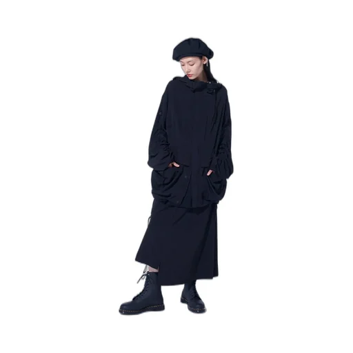 Crepe De Chine Shirring Drape Skirt