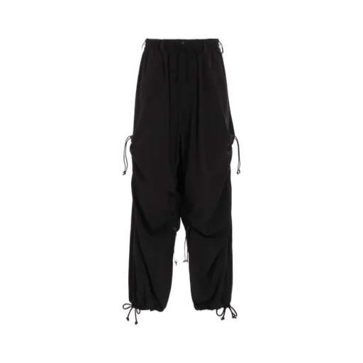 Crepe De Chine Shirring Wide Pants