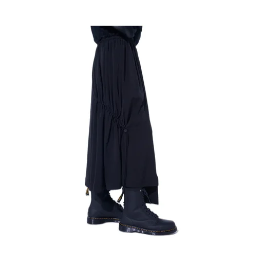 Crepe De Chine Shirring Drape Skirt
