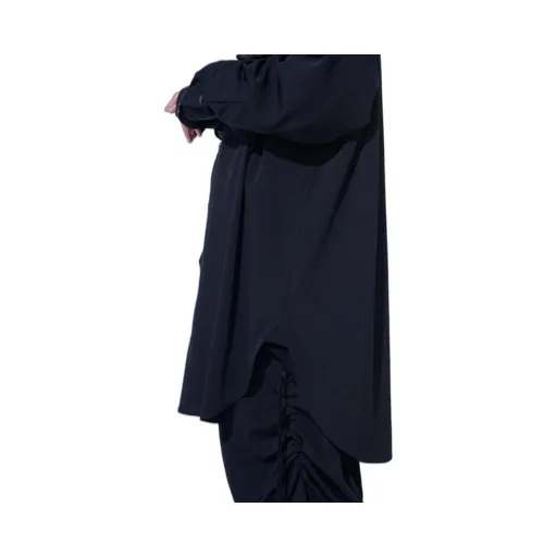 Crepe De Chine Shirring Pockets Shirt