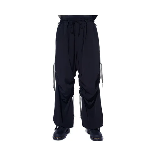Crepe De Chine Shirring Wide Pants