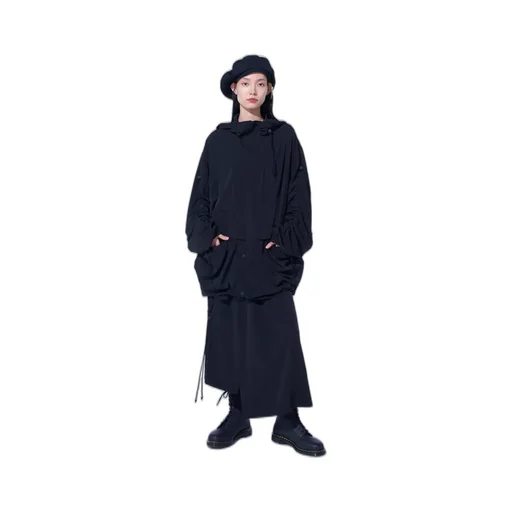 Crepe De Chine Shirring Drape Skirt