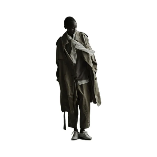Brushed Washer Finish Broad Trench Coat