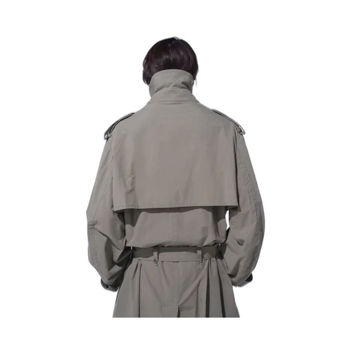 Brushed Washer Finish Broad Trench Coat