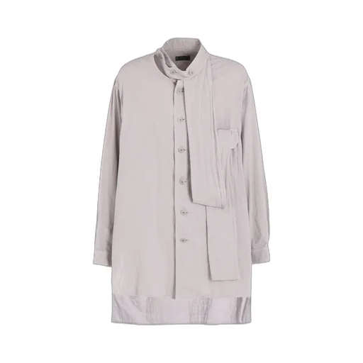 Double Gauze Band Collar Stole Shirt