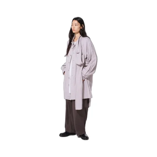 Double Gauze Band Collar Stole Shirt