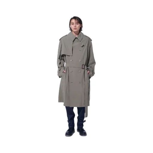 Brushed Washer Finish Broad Trench Coat