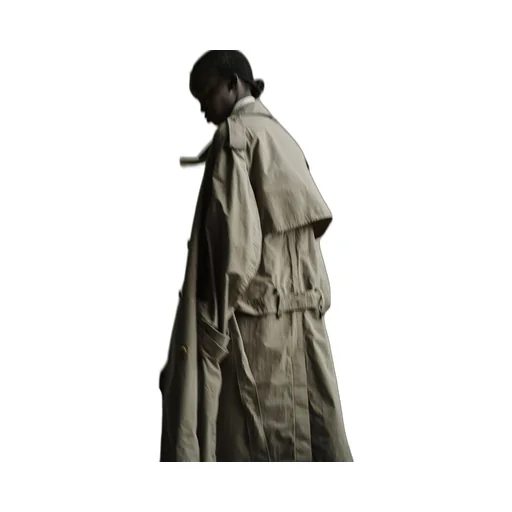 Brushed Washer Finish Broad Trench Coat