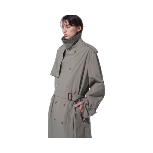 Brushed Washer Finish Broad Trench Coat