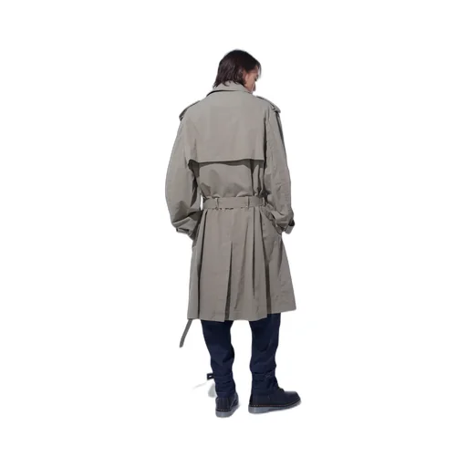 Brushed Washer Finish Broad Trench Coat