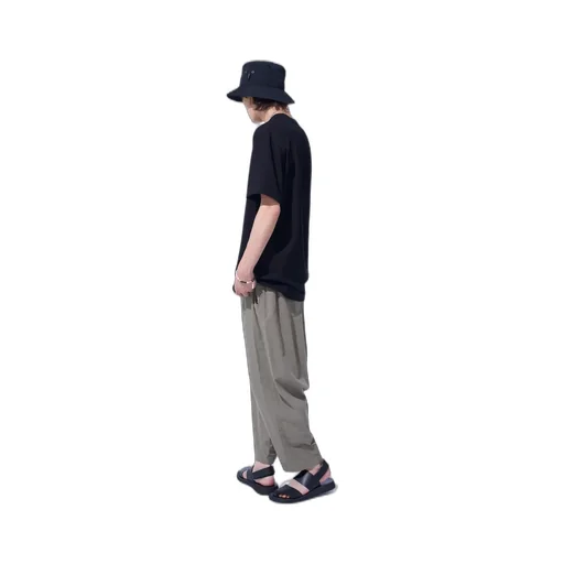 Brushed Washer Finish Broad Sarouel Pants