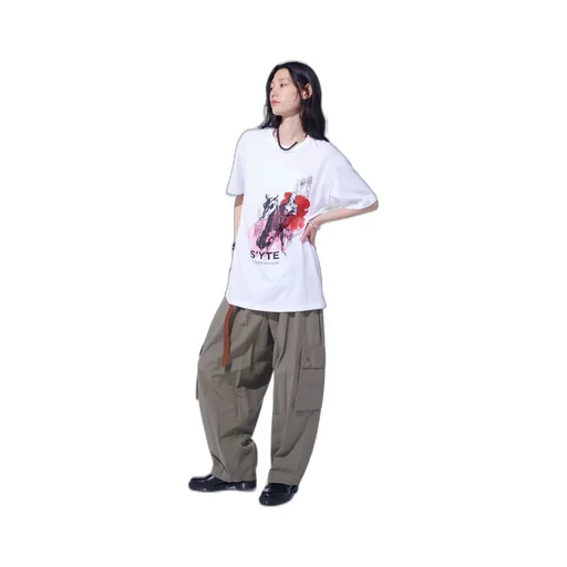 Brushed Washer Finish Broad Cargo Pants