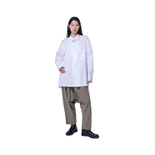 Brushed Washer Finish Broad Sarouel Pants