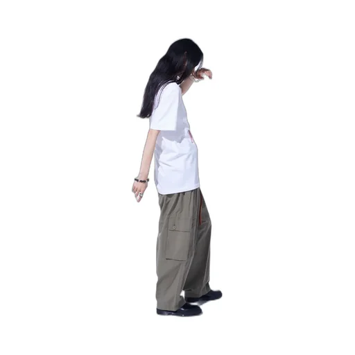 Brushed Washer Finish Broad Cargo Pants