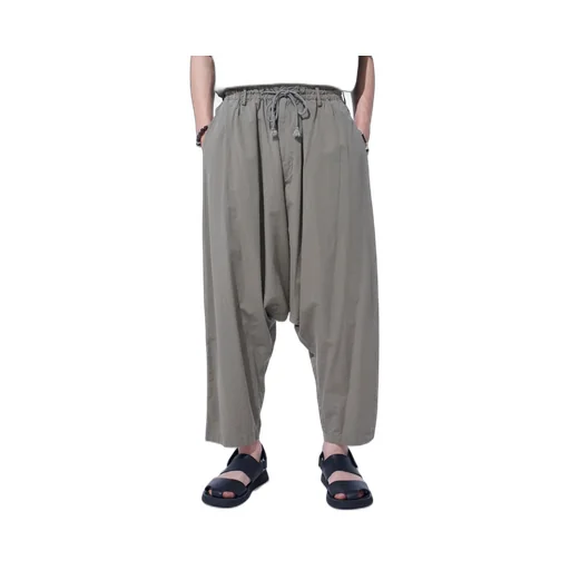 Brushed Washer Finish Broad Sarouel Pants
