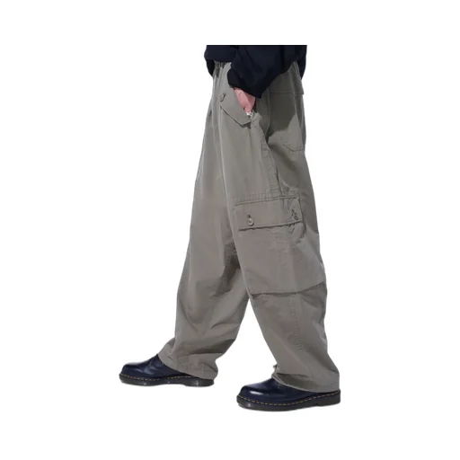 Brushed Washer Finish Broad Cargo Pants