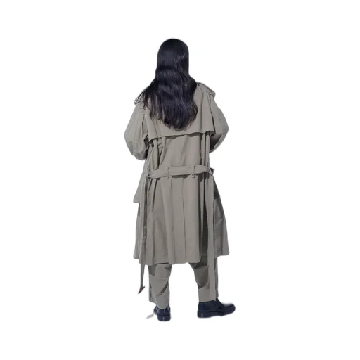Brushed Washer Finish Broad Trench Coat