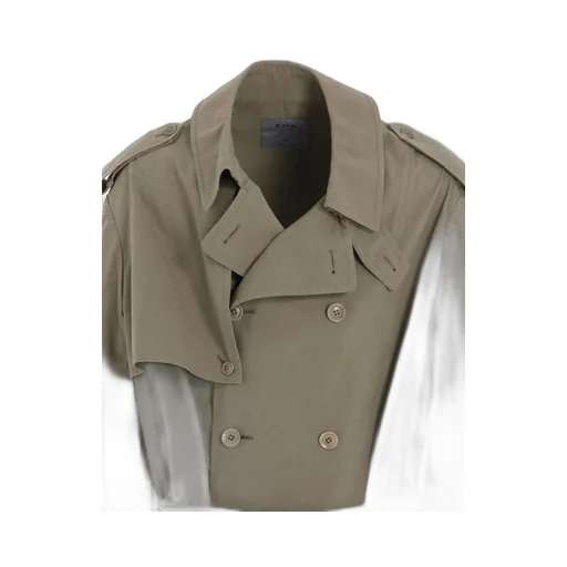 Brushed Washer Finish Broad Trench Coat