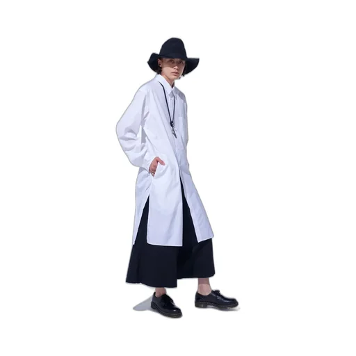 Cotton Broad Regular Collar Long Shirt