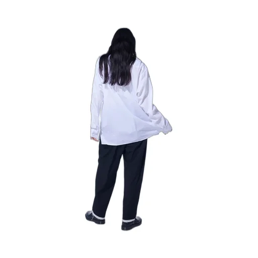 Cotton Broad Loose-Fit Open Collar Shirt