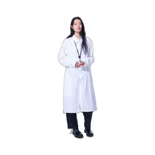 Cotton Broad Regular Collar Long Shirt