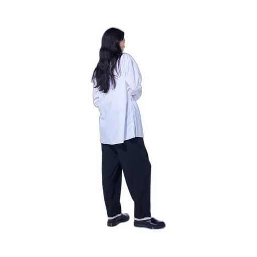 Cotton Broad Loose-Fit Open Collar Shirt