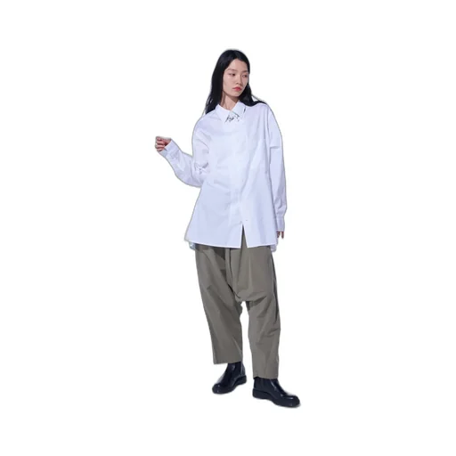 Cotton Broad Loose-Fit Regular Collar Shirt