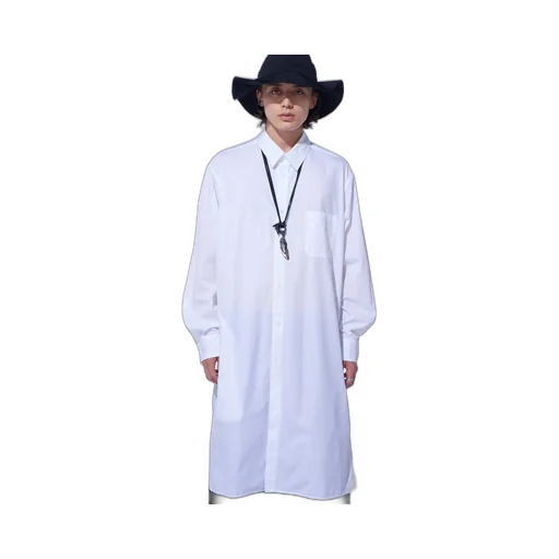 Cotton Broad Regular Collar Long Shirt