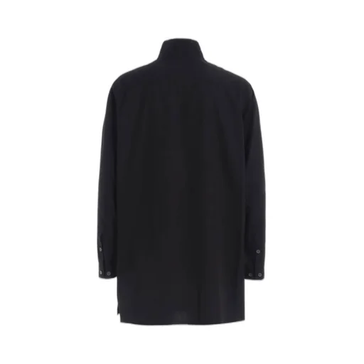 Cotton Broad Stand Collar Zipper Shirt